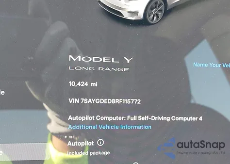 2024 Tesla Model Y Long Range Dual Motor All-Wheel Drive/Rwd from USA, damaged, VIN 7SAYGDED8RF115772